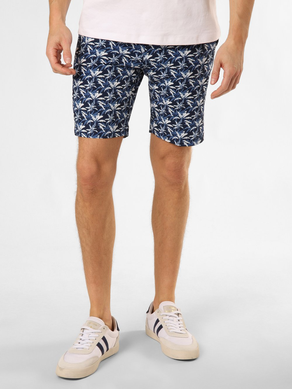 Finshley & Harding London Męskie spodenki modułowe Mężczyźni Regular Fit niebieski|biały, 48