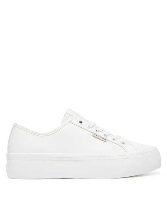 Calvin Klein Jeans Sneakersy Vulc Flatform Lth YW0YW01886 Biały