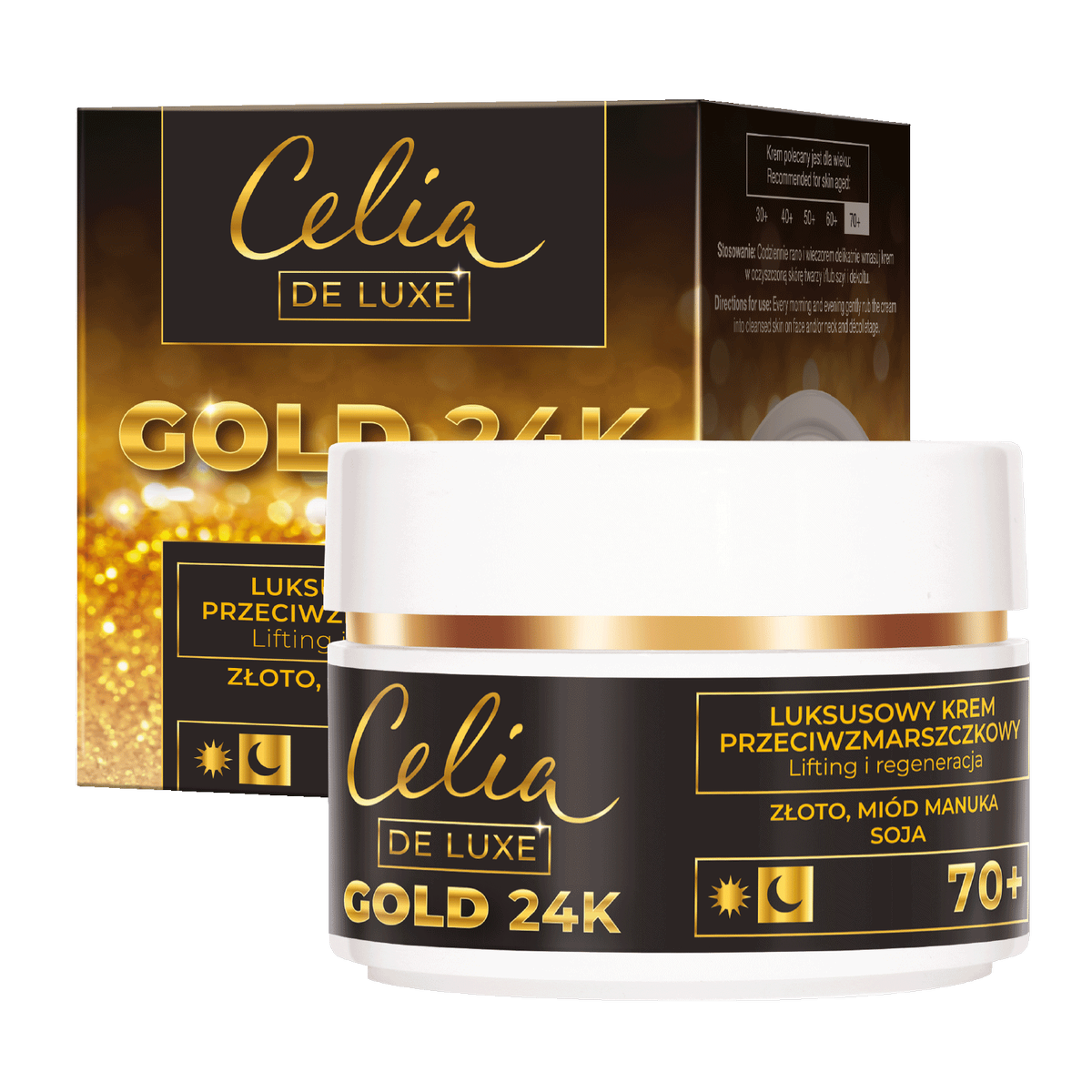 Celia krem przeciwzmarszczkowy na dzień i na noc Gold 24K 70+ 50 ml