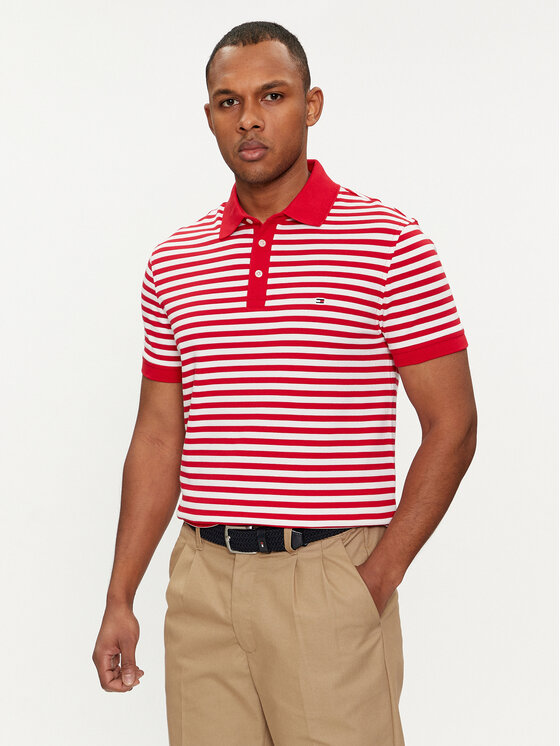 Tommy Hilfiger Polo 1985 MW0MW17771 Czerwony Slim Fit
