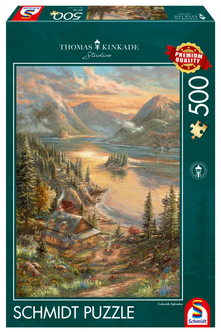 Puzzle 500 el. PQ Thomas Kinkade nad jeziorem