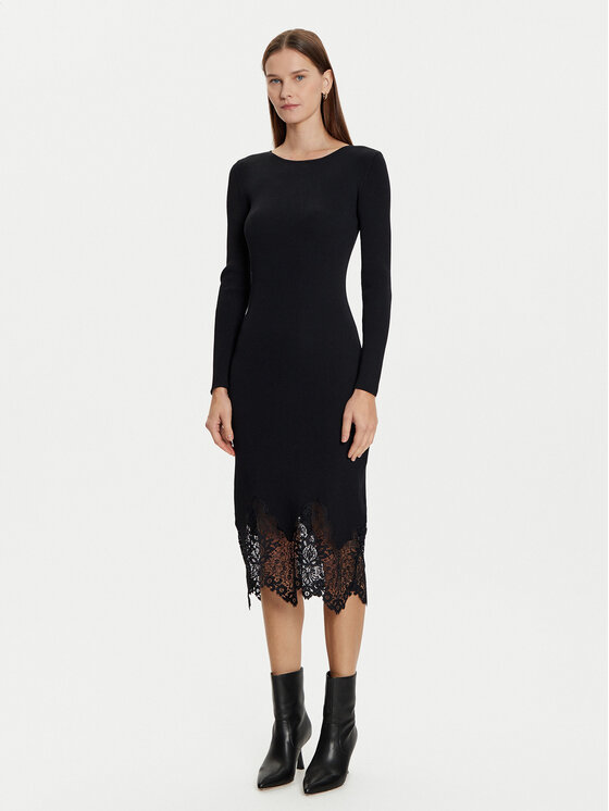 Morgan Sukienka dzianinowa 242-RMSIKA Czarny Slim Fit
