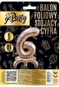Balon foliowy stojący 6 rose gold