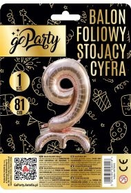 Balon foliowy stojący 9 rose gold