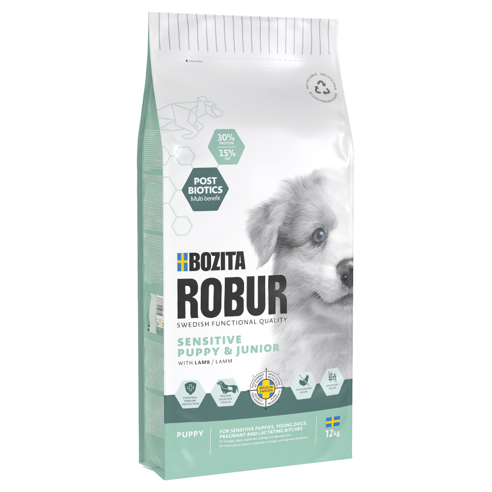 Bozita Robur Sensitive Grain Free Puppy, jagnięcina - 2 x 12 kg