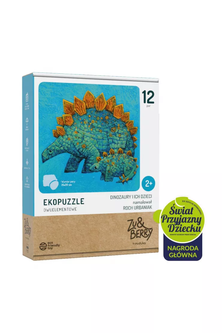 Ekopuzzle 12 x 2 el. Dinozaury i ich dzieci