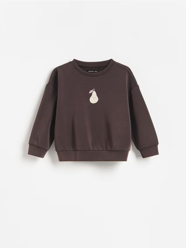 Reserved - Bluza z modalem - ciemnobrązowy