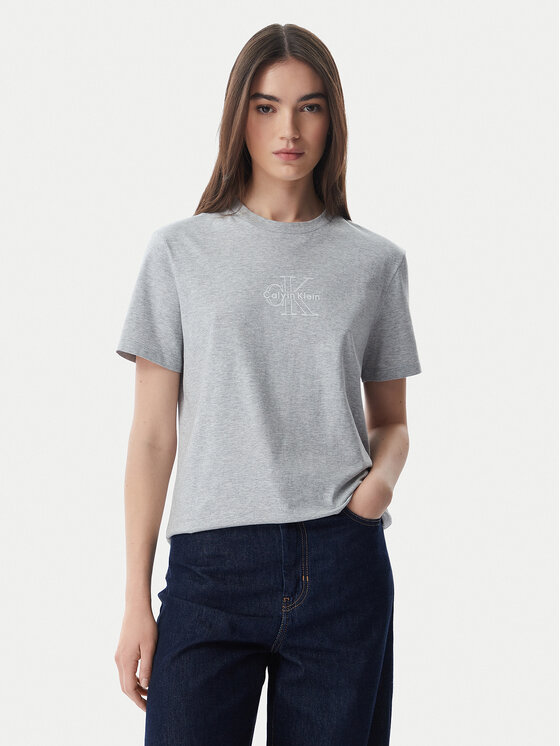Calvin Klein Jeans T-Shirt LV047G831G Szary jasny Regular Fit