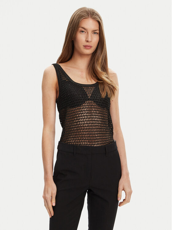Guess Top W5YR29 Z37G0 Czarny Regular Fit