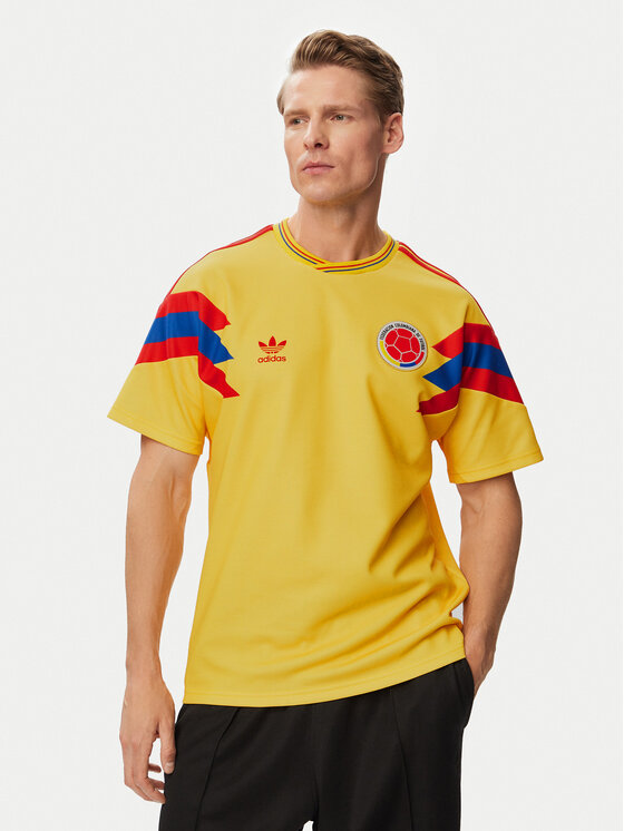 adidas Koszulka techniczna Colombia Away Jersey 1990 JN3713 Żółty Regular Fit