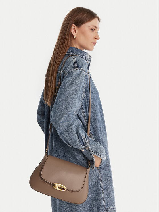 Calvin Klein Torebka Hardware Flap Meidum Crossbody LV04F3401G Beżowy