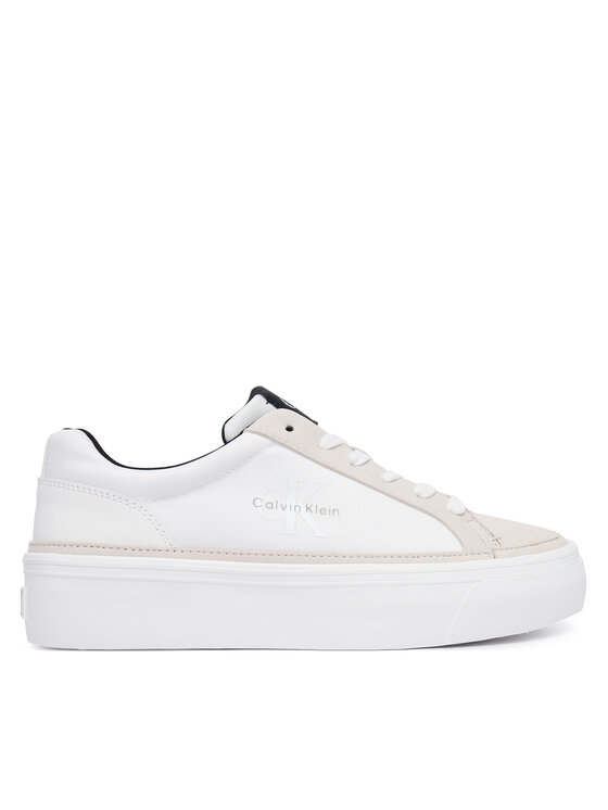 Calvin Klein Sneakersy Vulc Flatf Laceup HW0HW03086 Biały