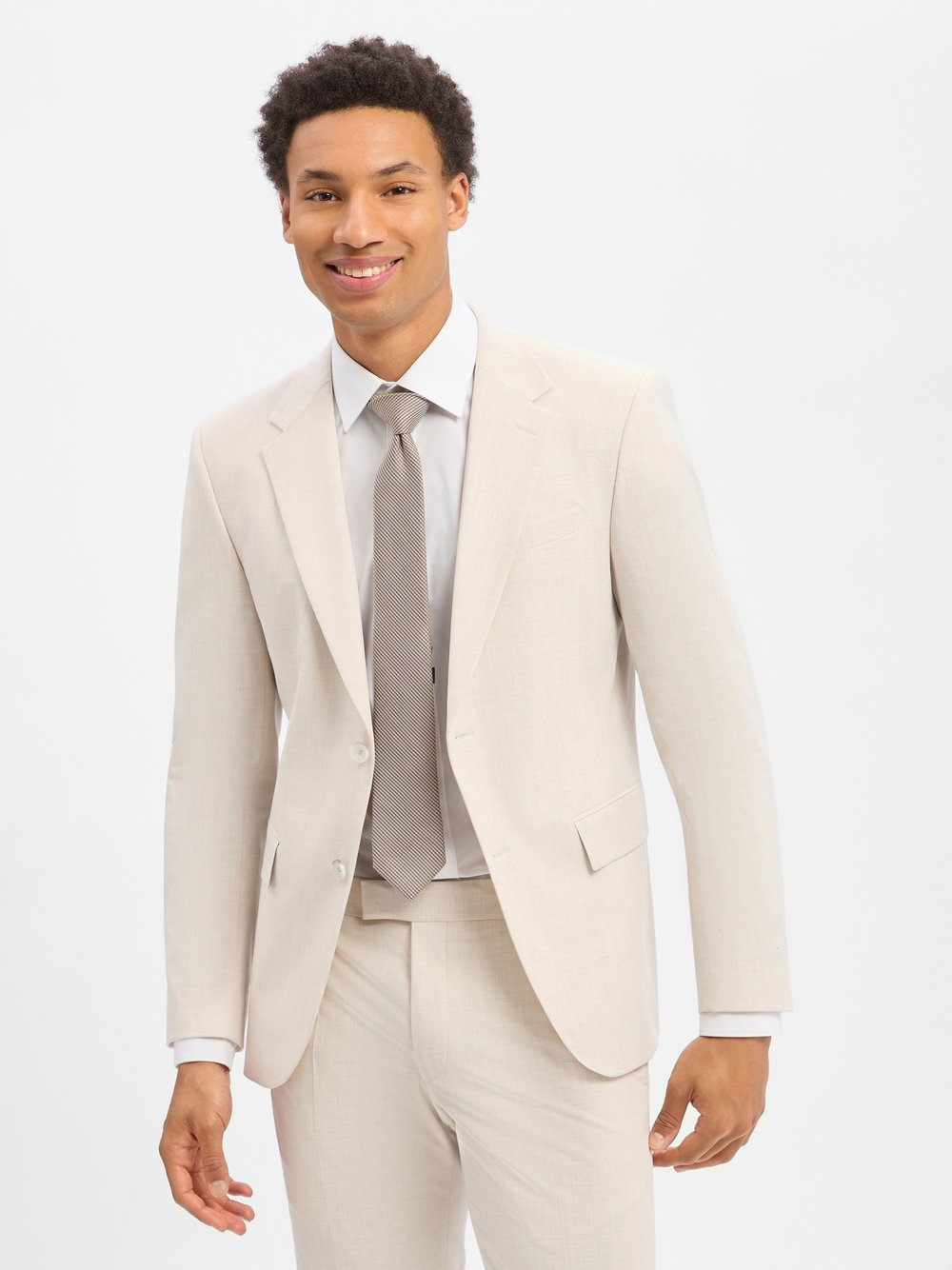 Strellson Męska kurtka modułowa - Aidan Mężczyźni Slim Fit beżowy, 50