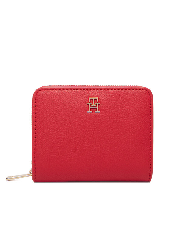 Tommy Hilfiger Portfel Th Icon Med Za W/Flap AW0AW18475 Czerwony