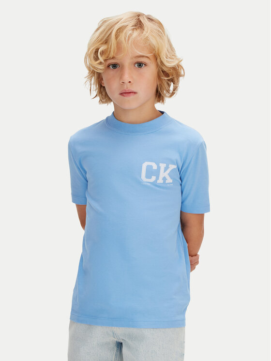 Calvin Klein T-Shirt Heritage LVCKSJA09B Niebieski Regular Fit