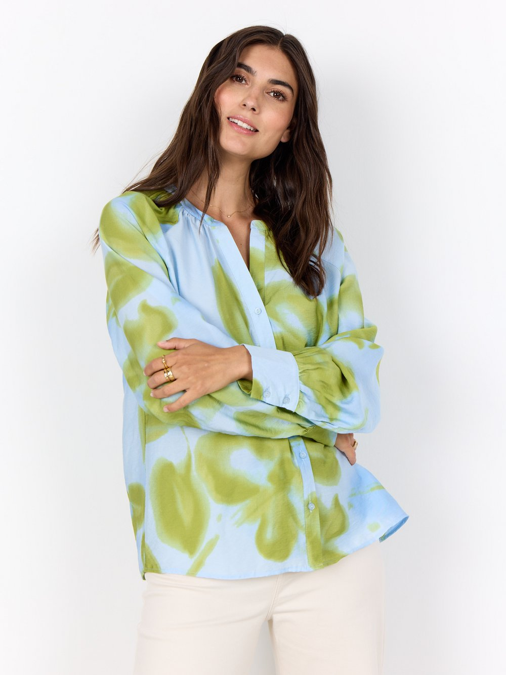 soyaconcept® Bluzka damska - SC-Cate Kobiety wiskoza niebieski|zielony, XL