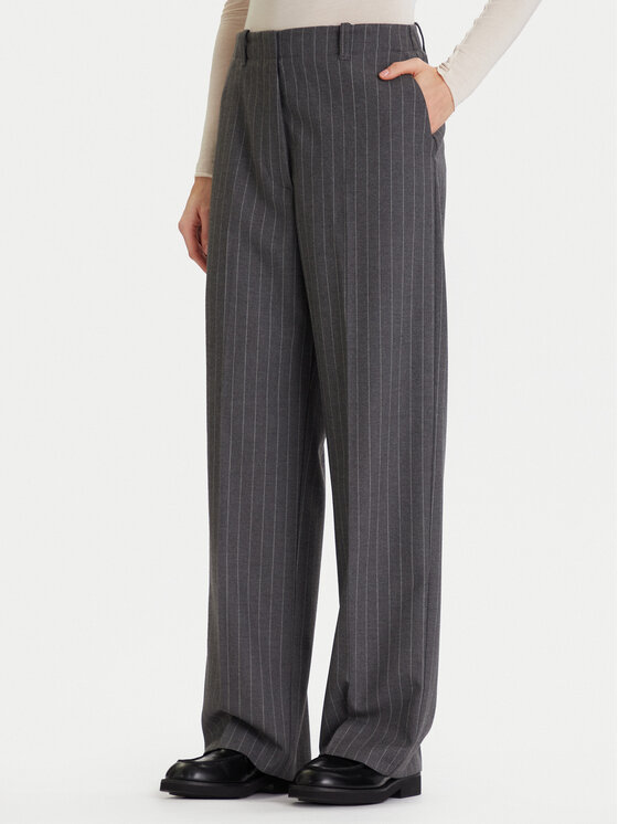 Tommy Hilfiger Spodnie materiałowe WW0WW47550 Szary Wide Leg