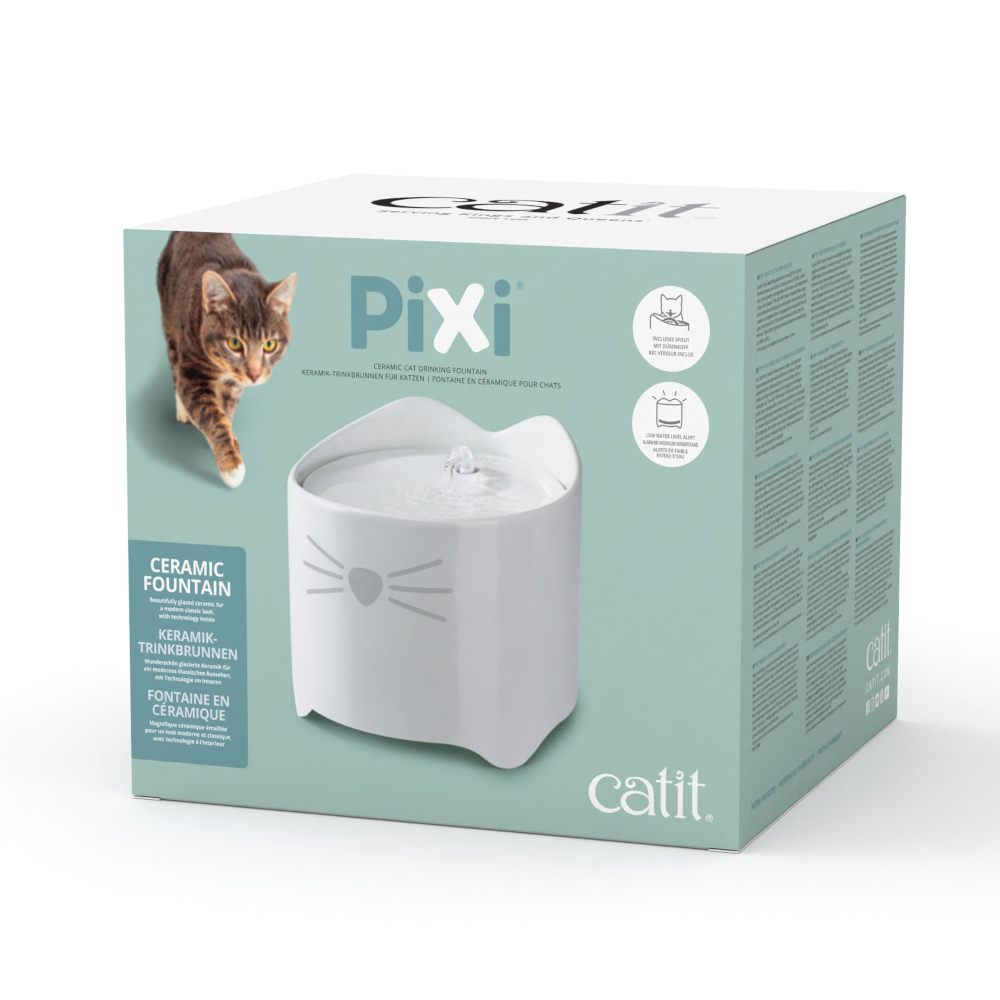 Catit Pixi ceramiczna fontanna do picia, biała - Fontanna do picia 1,7 litra