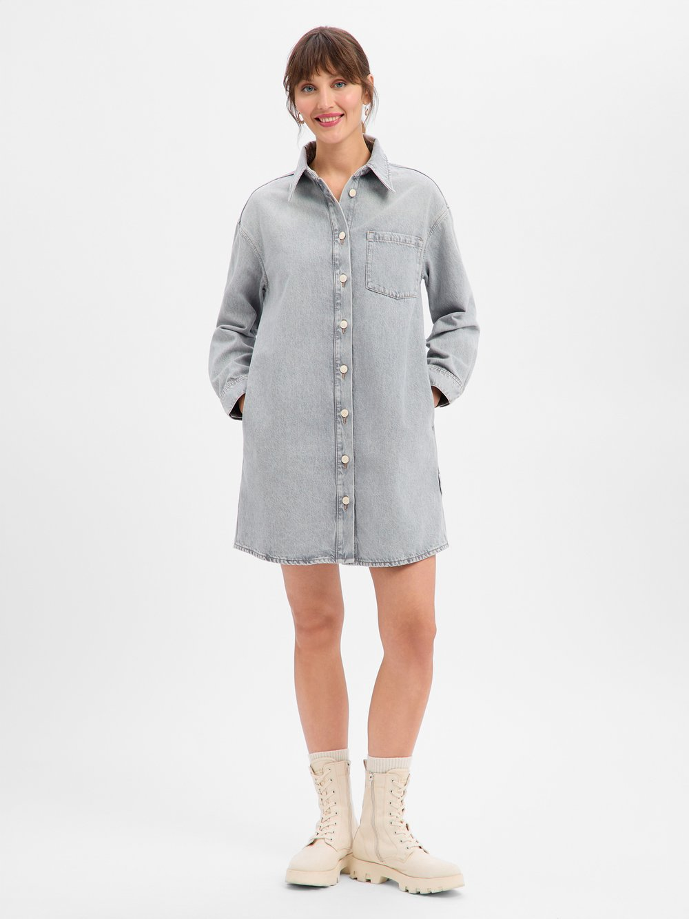 Marc O'Polo Denim Dżinsowa sukienka damska Kobiety Bawełna szary, XS