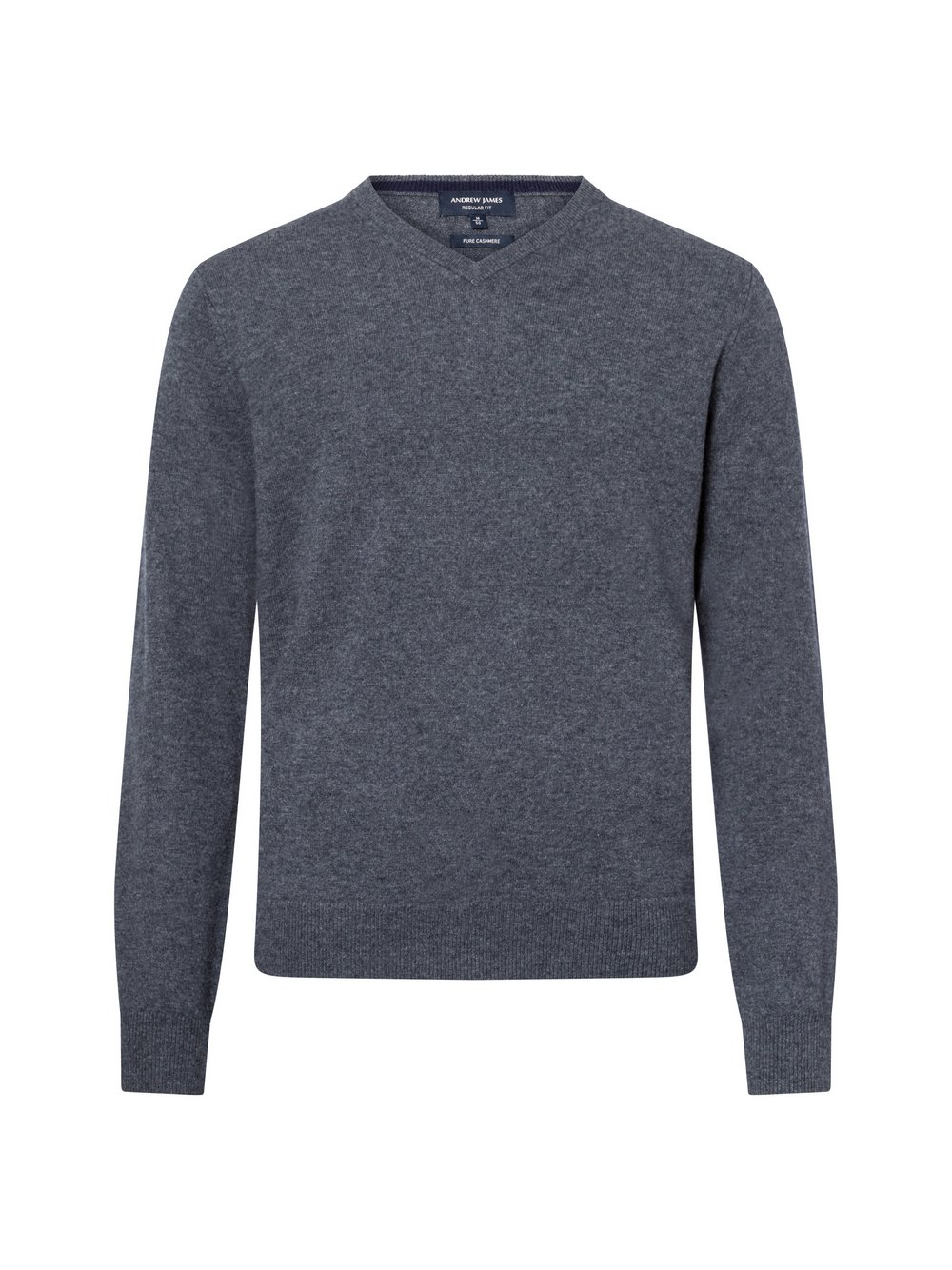 Andrew James Męski sweter z dzianiny Mężczyźni Kaszmir szary, L