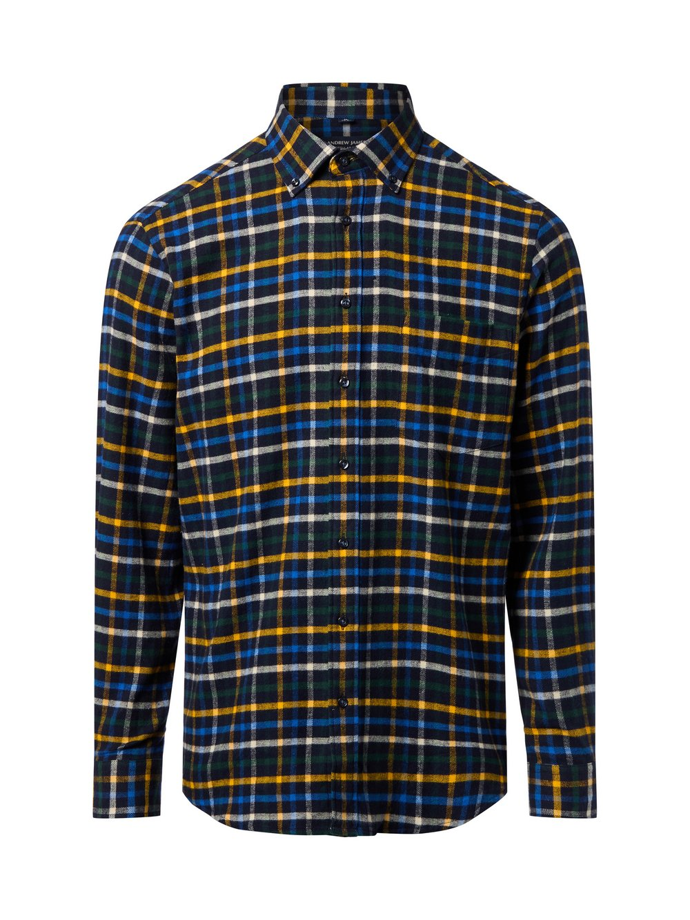 Andrew James Męska koszula flanelowa Mężczyźni Regular Fit Bawełna niebieski|żółty, XL