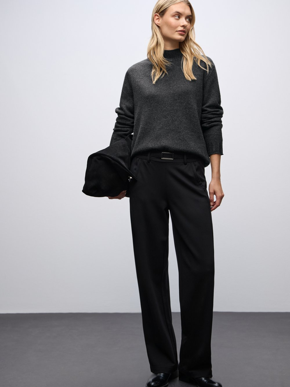 Street One Sweter damski z dzianiny Kobiety czarny|szary, 46