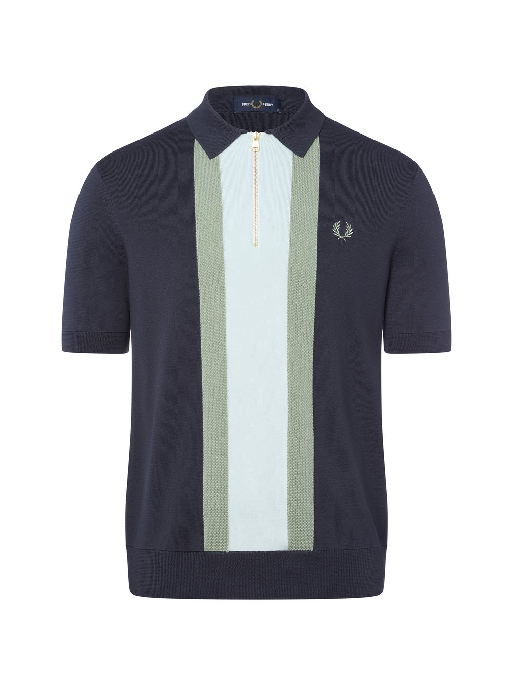 Fred Perry Męska koszulka polo z dzianiny Mężczyźni drobna dzianina niebieski|zielony, L