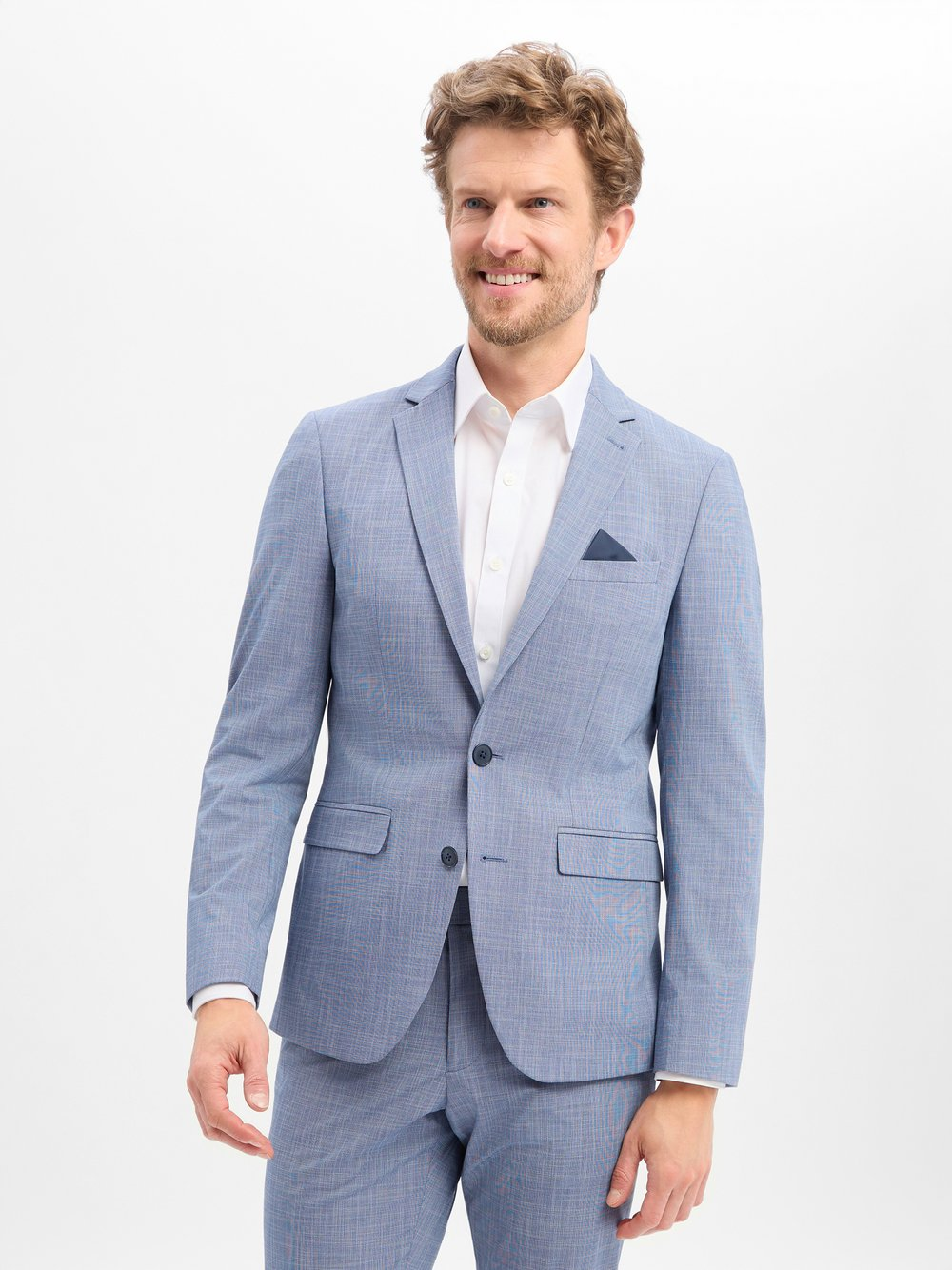 Finshley & Harding Męska kurtka modułowa Mężczyźni Slim Fit Sztuczne włókno niebieski, 52