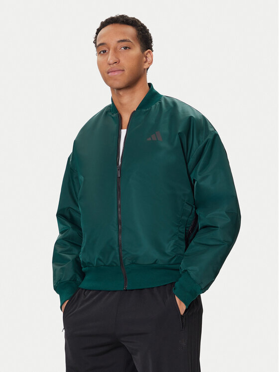adidas Kurtka bomber Stadium JX5637 Zielony Loose Fit