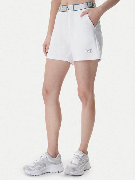 EA7 Emporio Armani Szorty sportowe 7W001153 AF12501 Biały Regular Fit