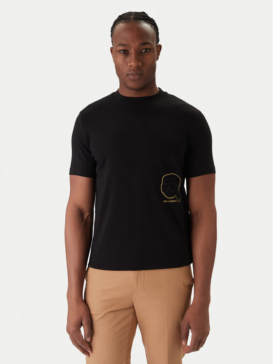 KARL LAGERFELD T-Shirt 755035 561235 Czarny Regular Fit