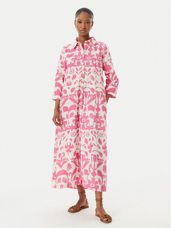 LOLA CASADEMUNT Sukienka koszulowa LS2616008 Różowy Relaxed Fit
