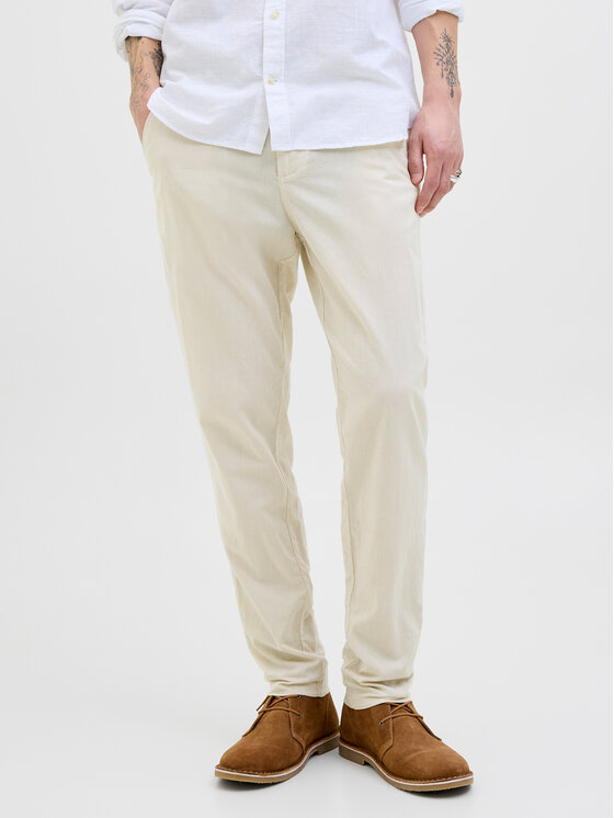 Jack & Jones Chinosy Stace 12248604 Écru Tapered Fit