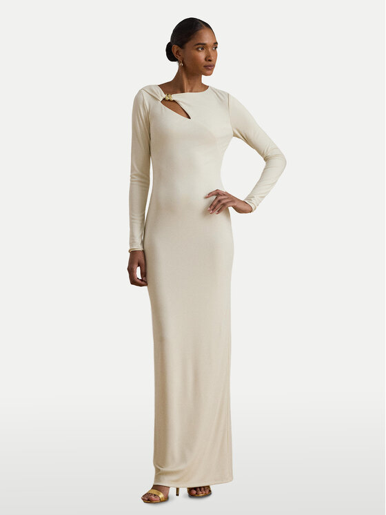 LAUREN RALPH LAUREN Sukienka wieczorowa 253P03589002 Écru Slim Fit