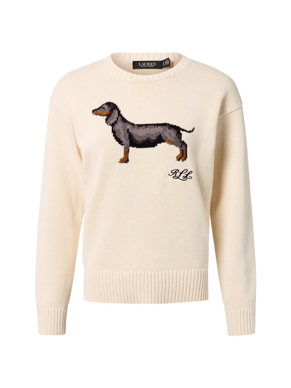 Lauren Ralph Lauren Sweter damski z dzianiny Kobiety Bawełna beżowy, M