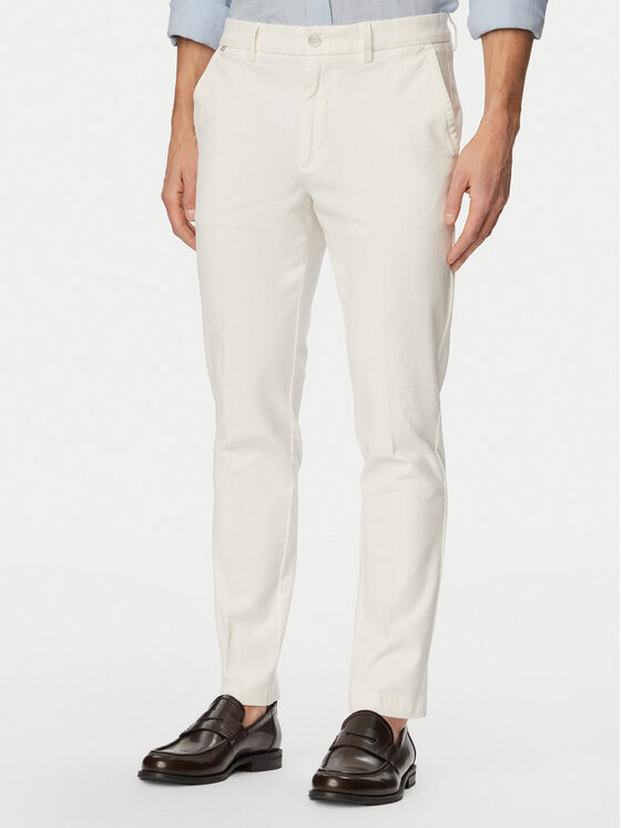 BOSS Chinosy H-Kaiton1 50543312 Biały Slim Fit