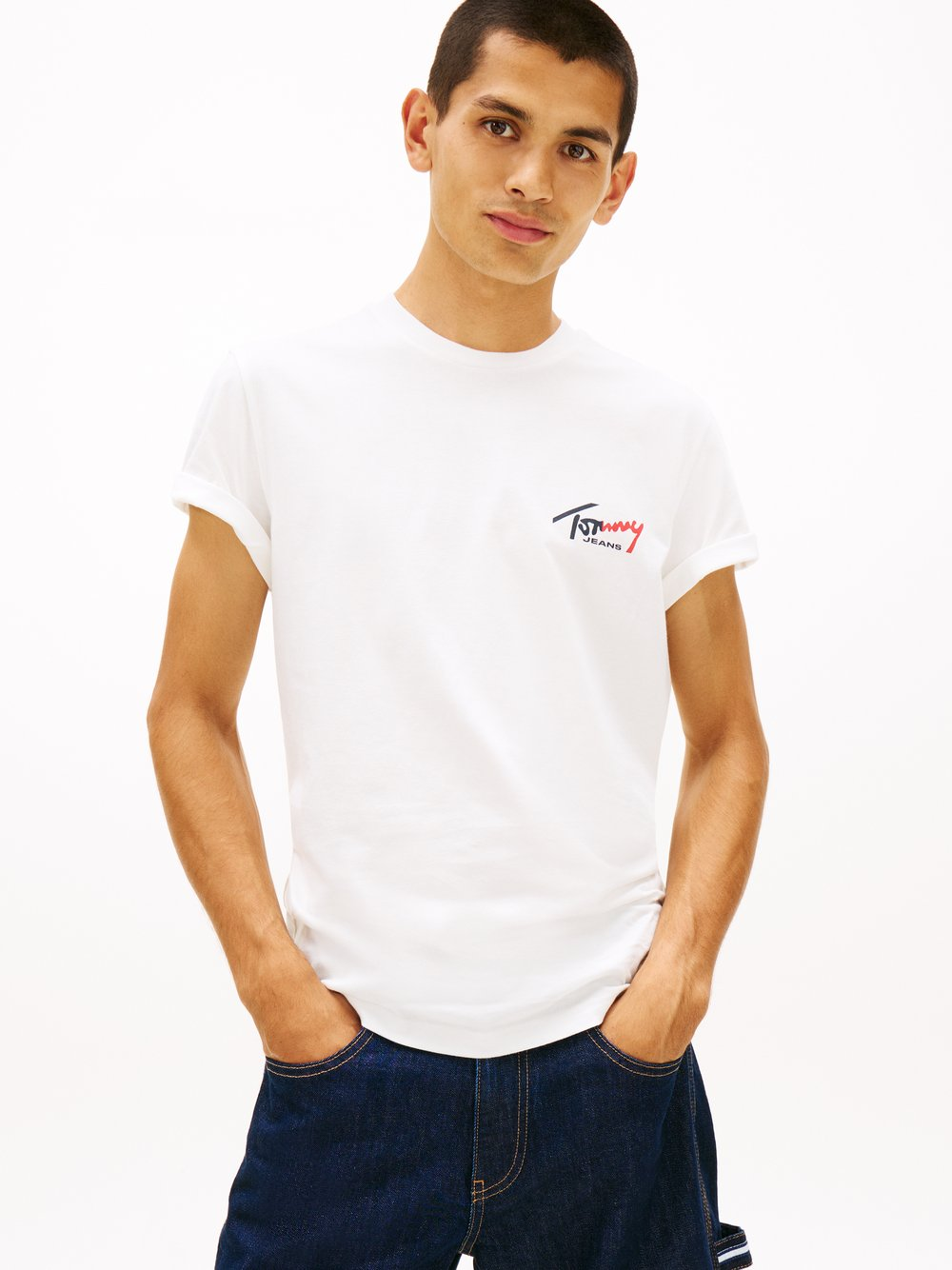 Tommy Jeans Koszulka męska Mężczyźni Bawełna (100%) biały, XXL