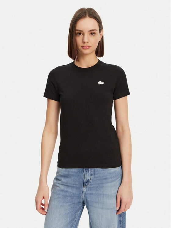 Lacoste T-Shirt TF9246 Czarny Slim Fit