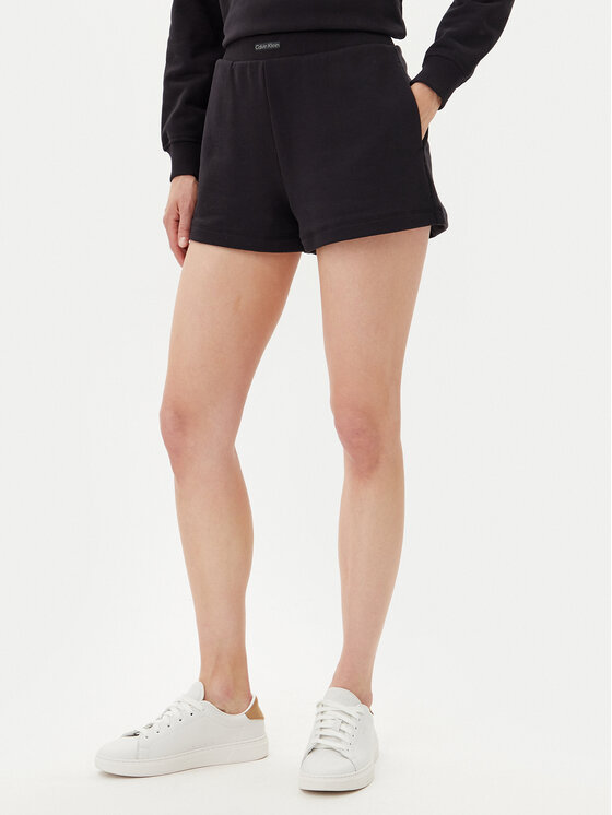 Calvin Klein Jeans Szorty sportowe Placed Institutional J20J225525 Czarny Regular Fit