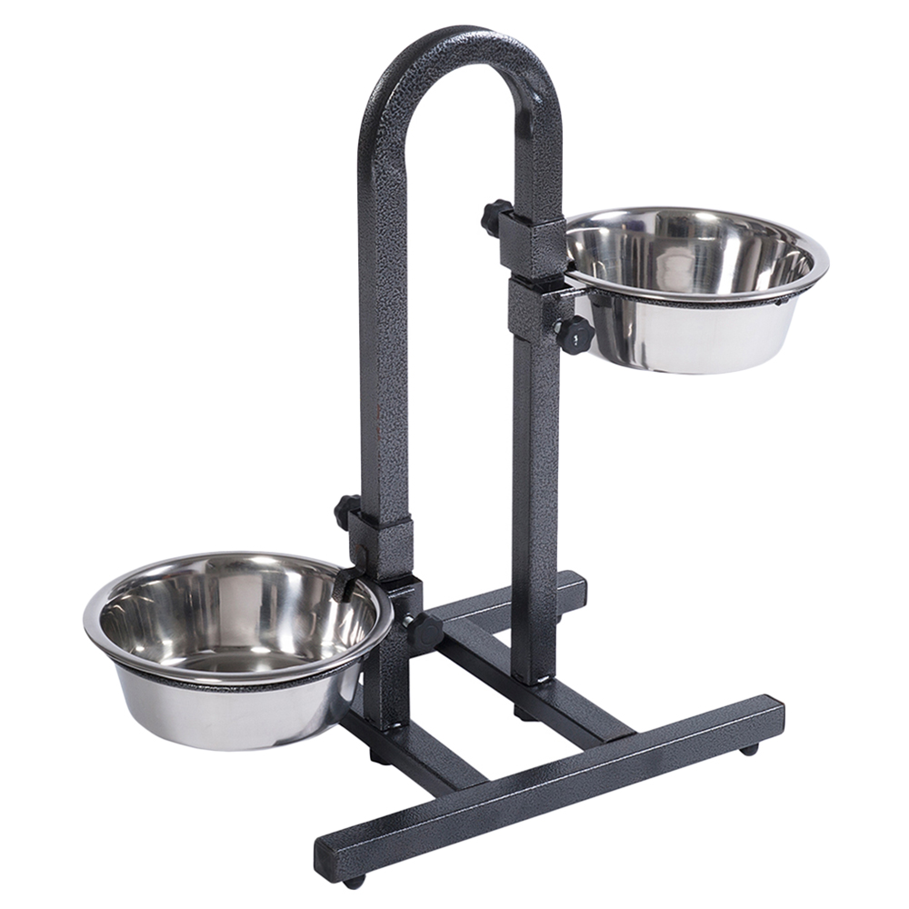 Psi bar z dwiema metalowymi miskami - 2 x 1,8 l / ø 21 cm
