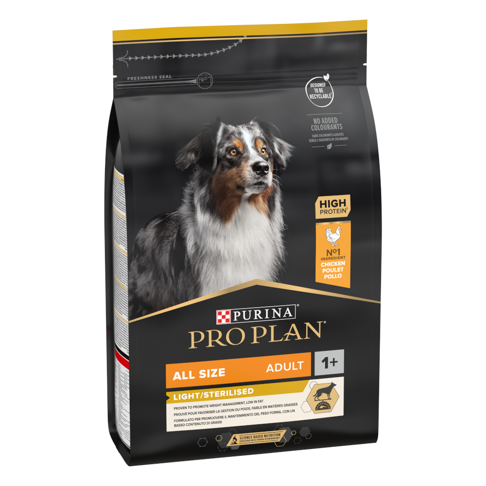 PURINA PRO PLAN All Sizes Adult Light/Sterilised, kurczak i ryż - 3 kg