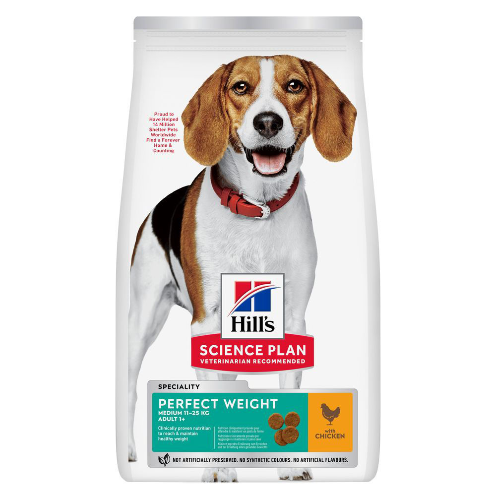 Dwupak Hill's - Adult 1+ Perfect Weight Medium, kurczak, 2 x 12 kg