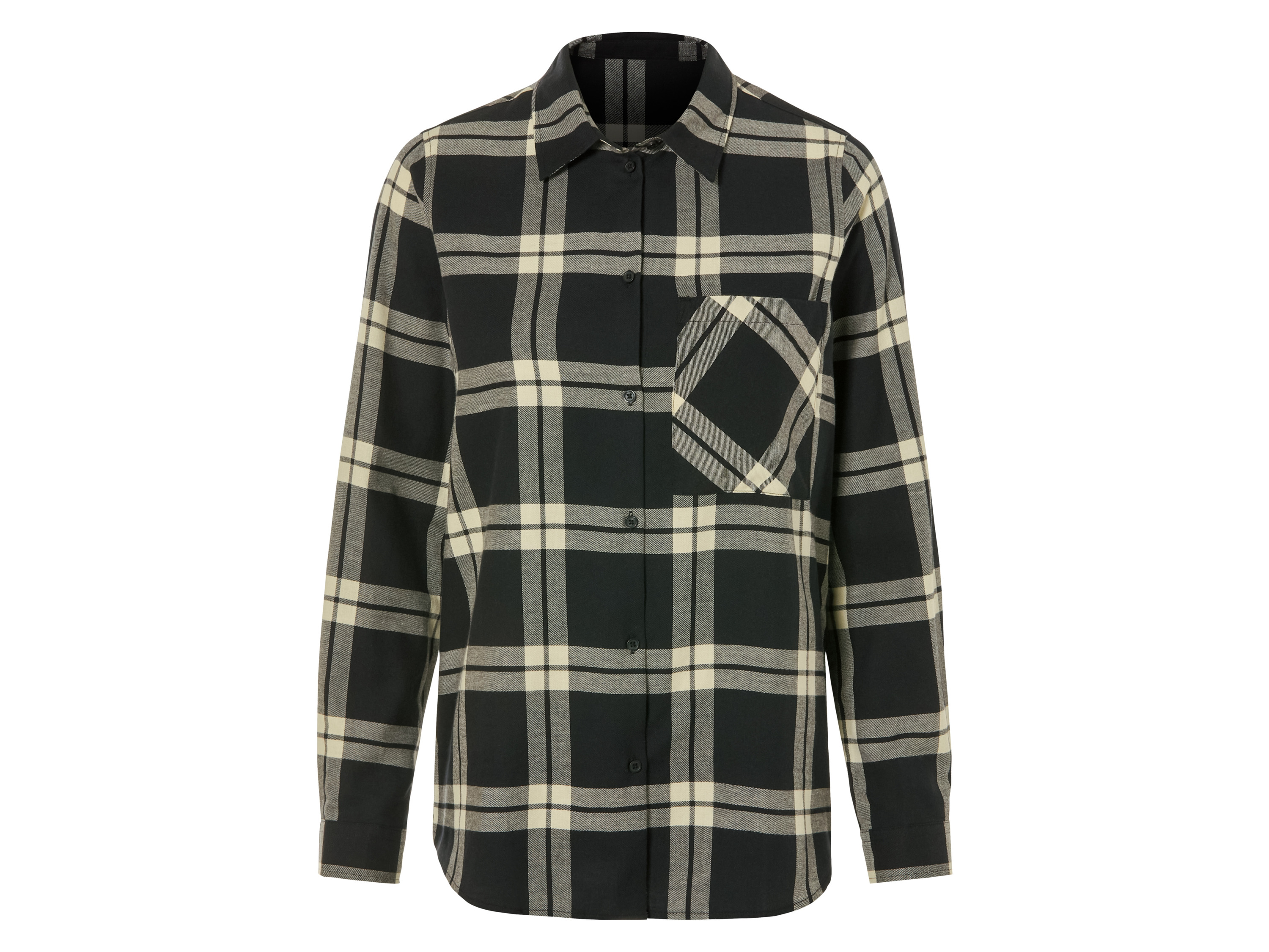 esmara® Koszula flanelowa damska z bawełny (Czarny, XS (32/34))