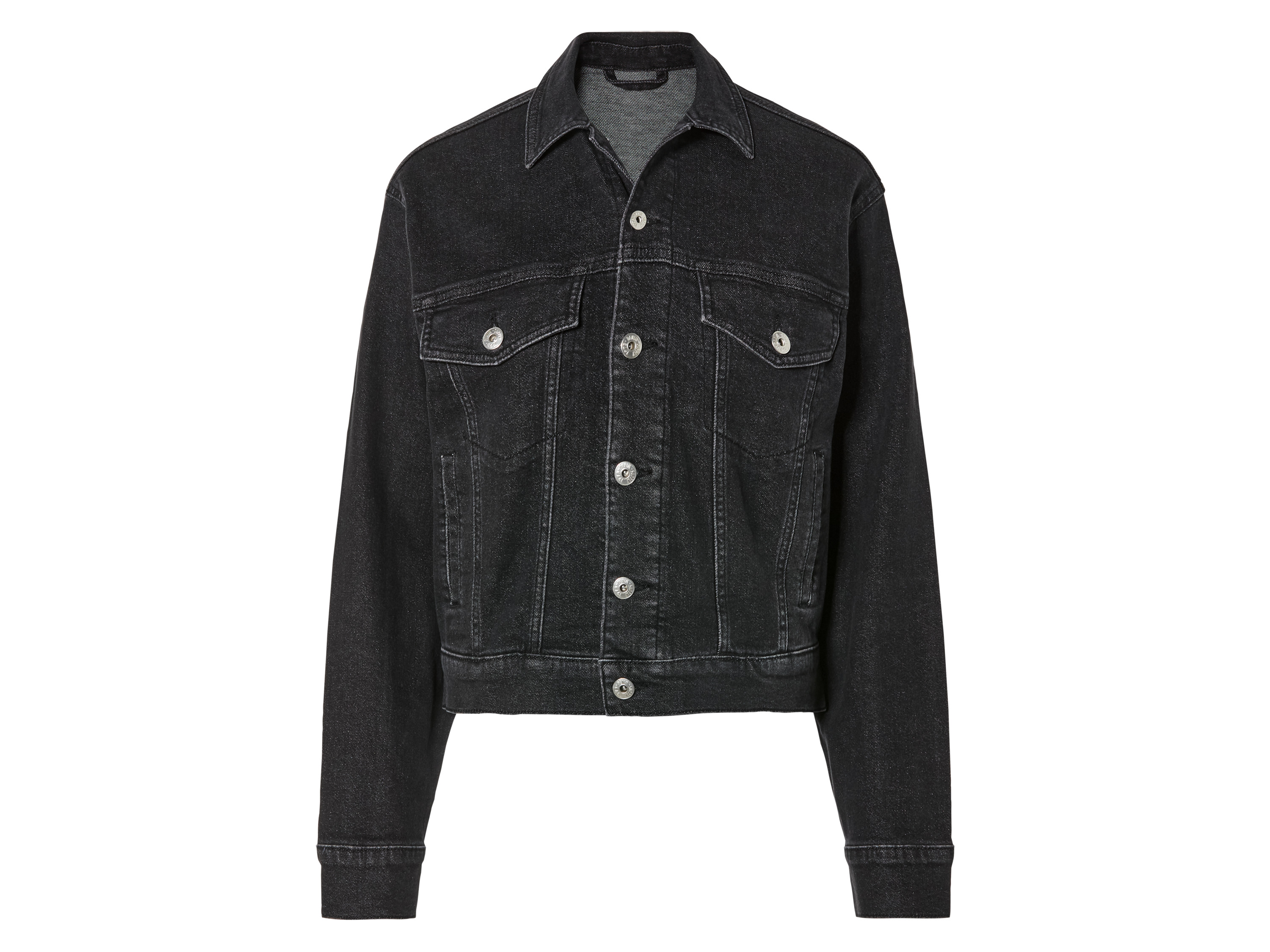 esmara® Kurtka jeansowa damska, oversize (46, Czarny)