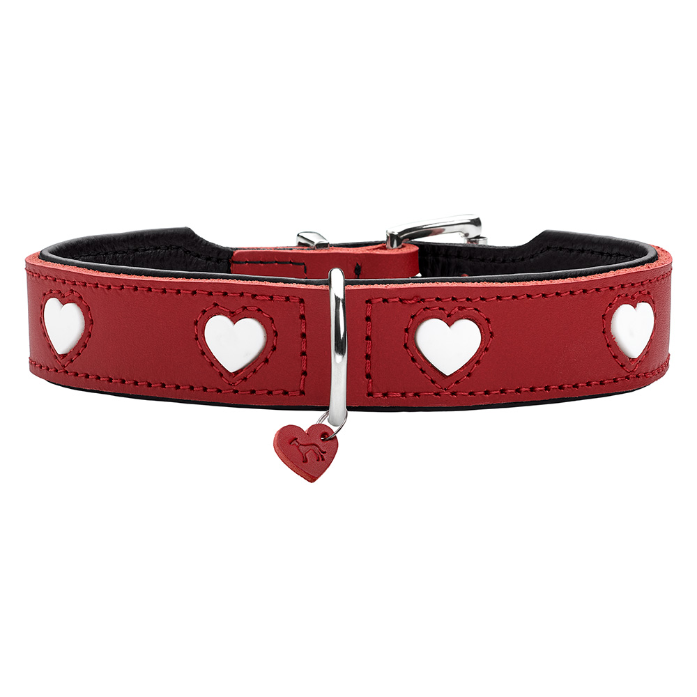 HUNTER obroża Love, czerwona - Roz. 60, obwód szyi: 47 - 54 cm
