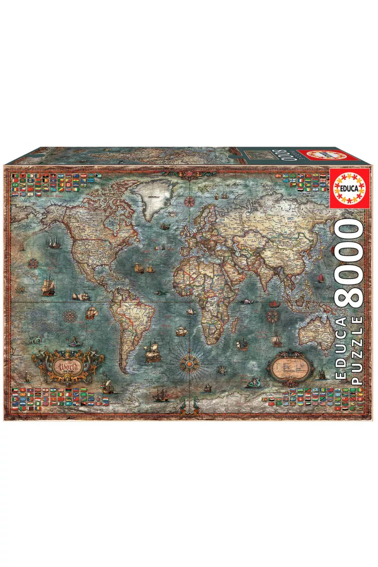 Puzzle 8000 el. Mapa historyczna świata