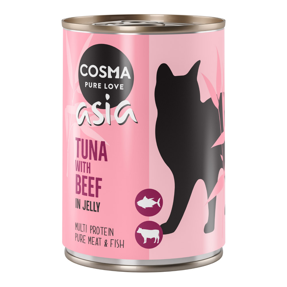 Pakiet Cosma Asia, w galarecie, 12 x 400 g - Tuńczyk z wołowiną