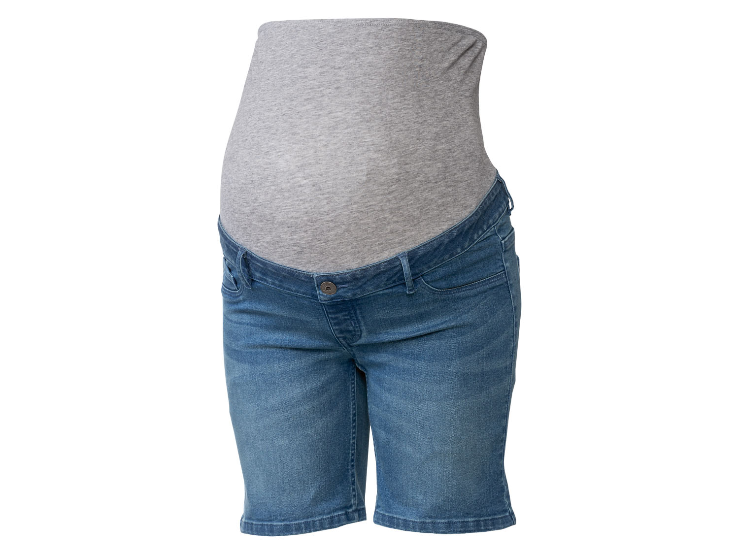 esmara® Szorty jeansowe damskie ciążowe z elastycznym pasem (48, Jasnoniebieski)