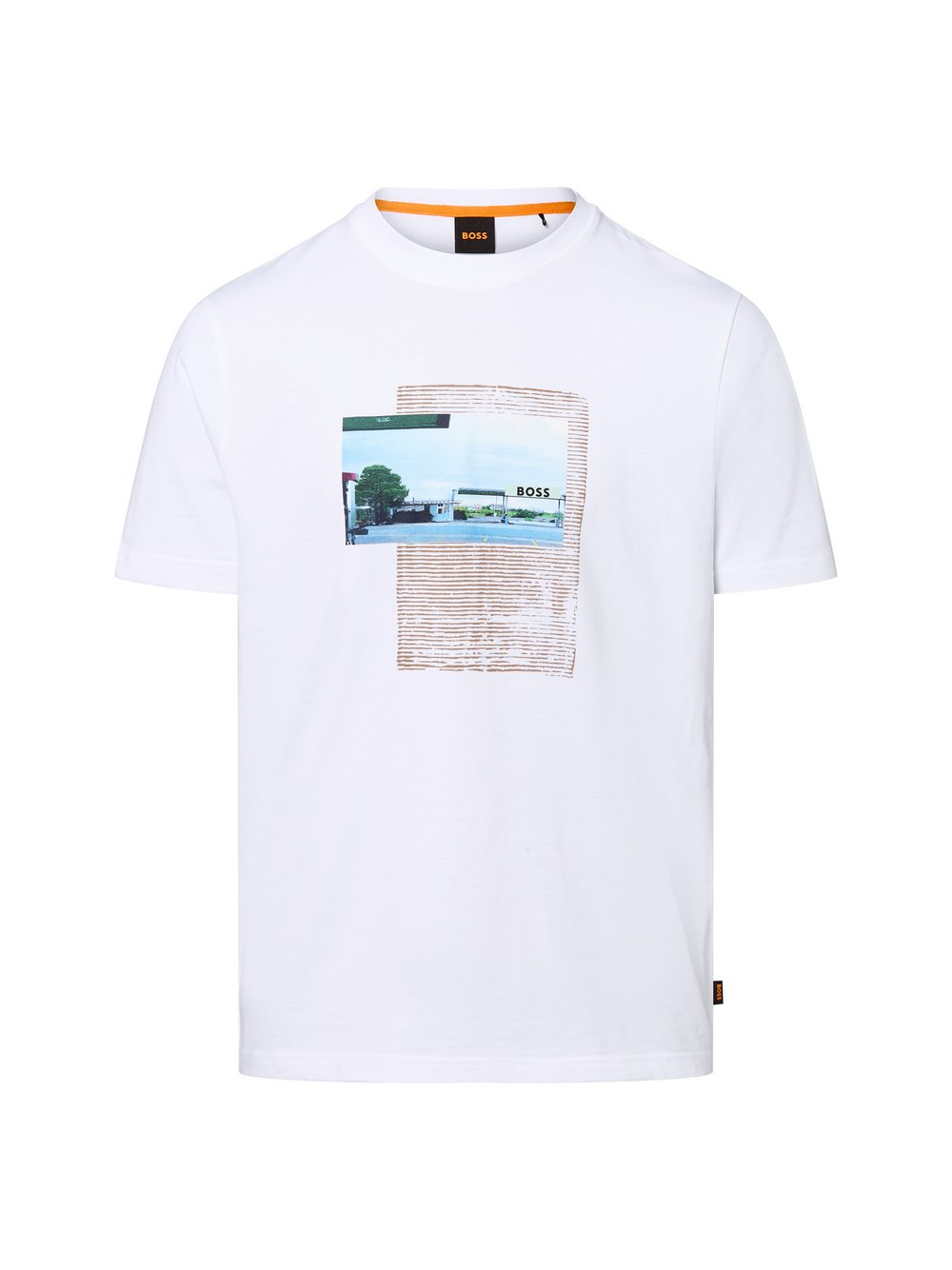 BOSS Orange Koszulka męska - Ontheway Mężczyźni Bawełna biały, XXXL