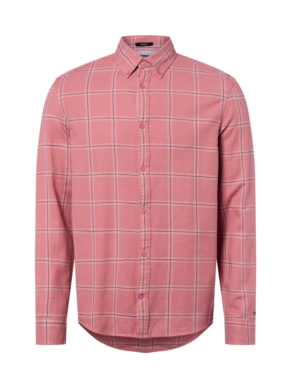 Tommy Jeans Męska koszula w kratę Mężczyźni Regular Fit Bawełna różowy, M